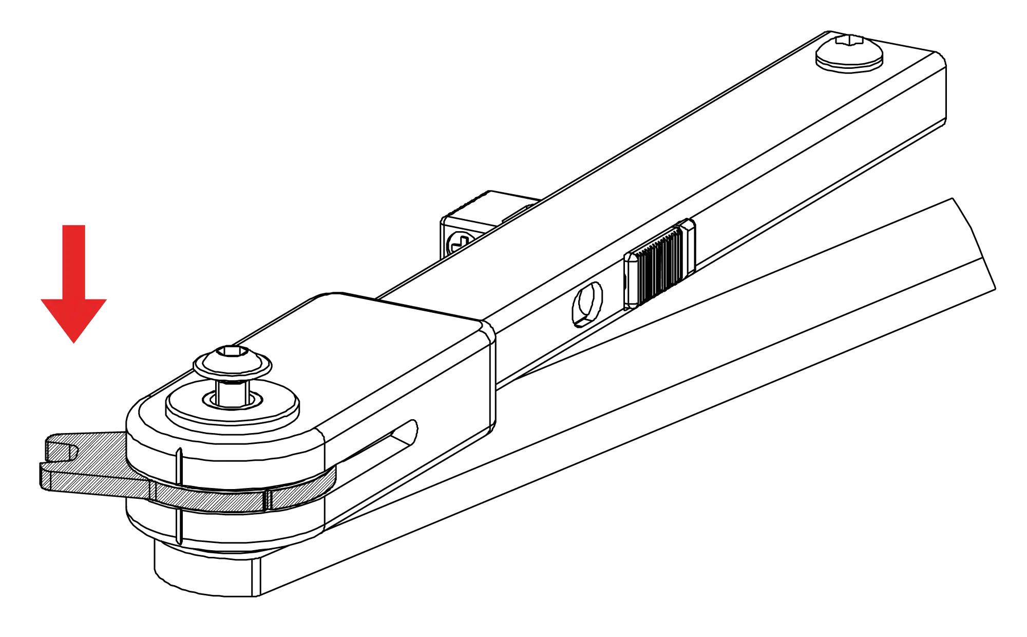 Instalación montaje normal bisagra derecha DIN R