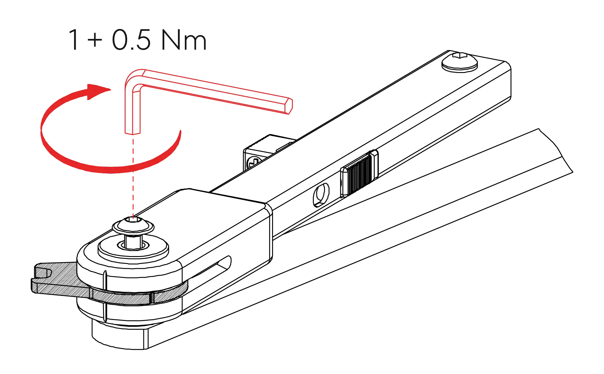 Instalación montaje normal bisagra derecha DIN R