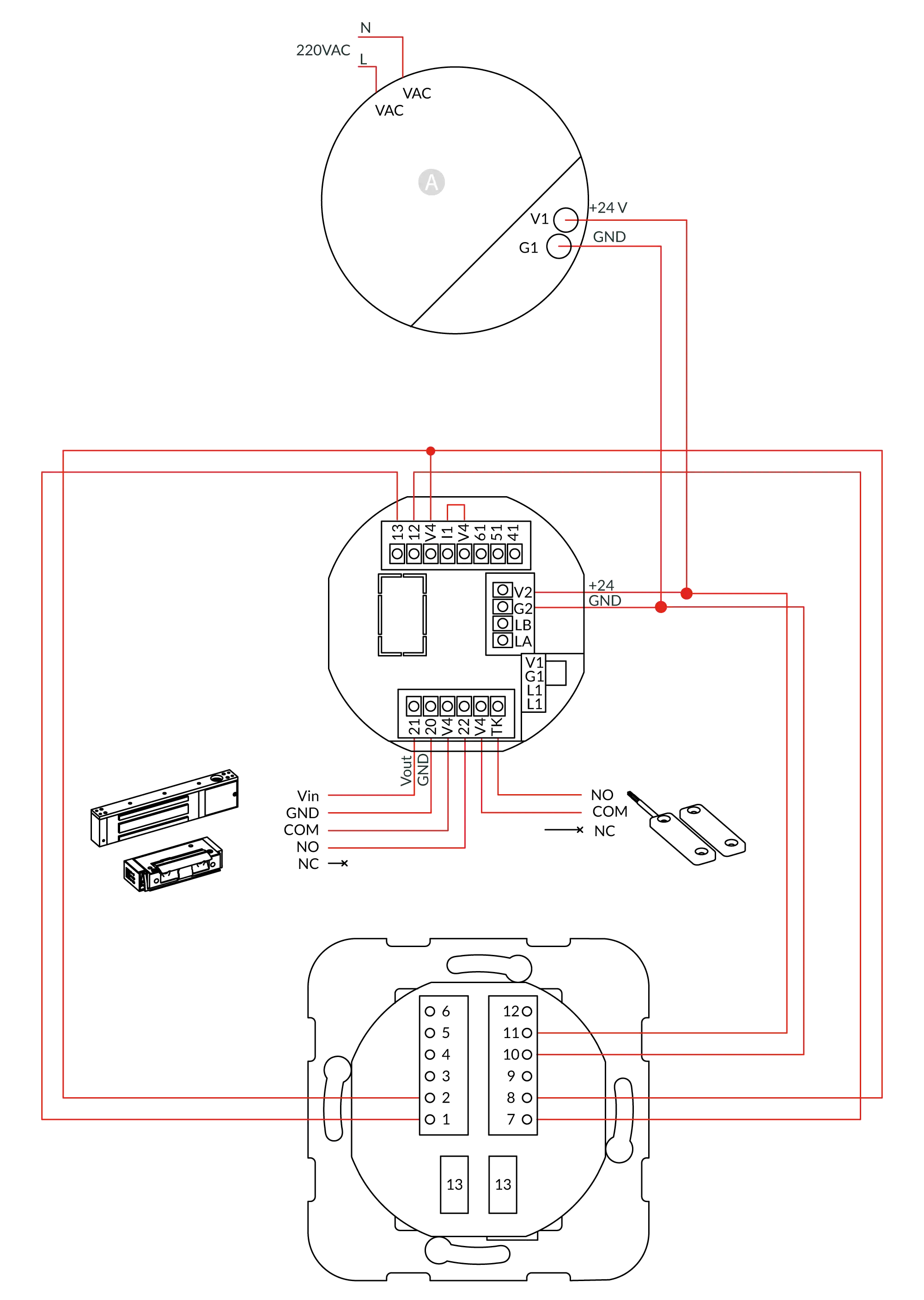 Wiring diagram (with keypad)