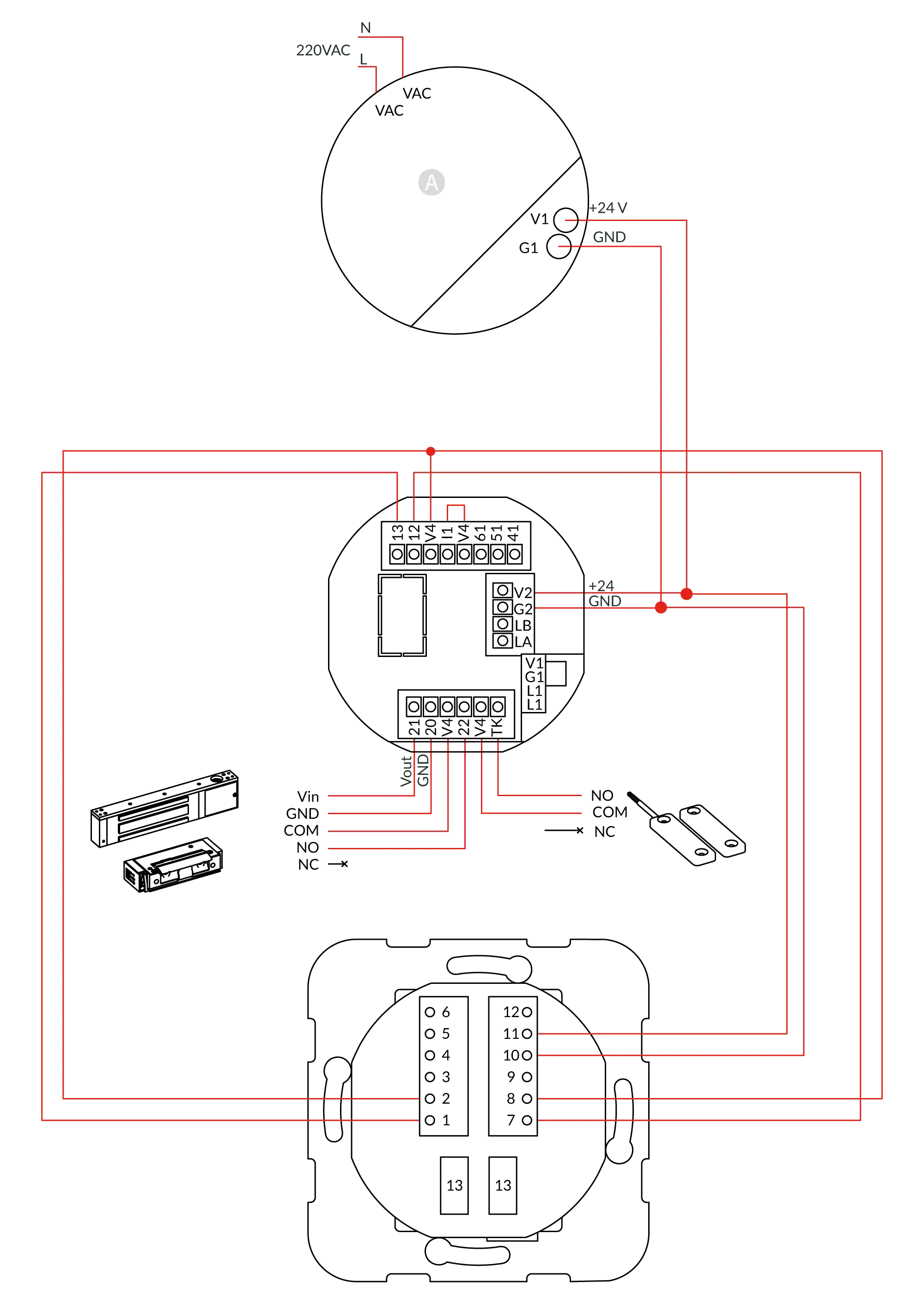 Wiring diagram (with keypad)
