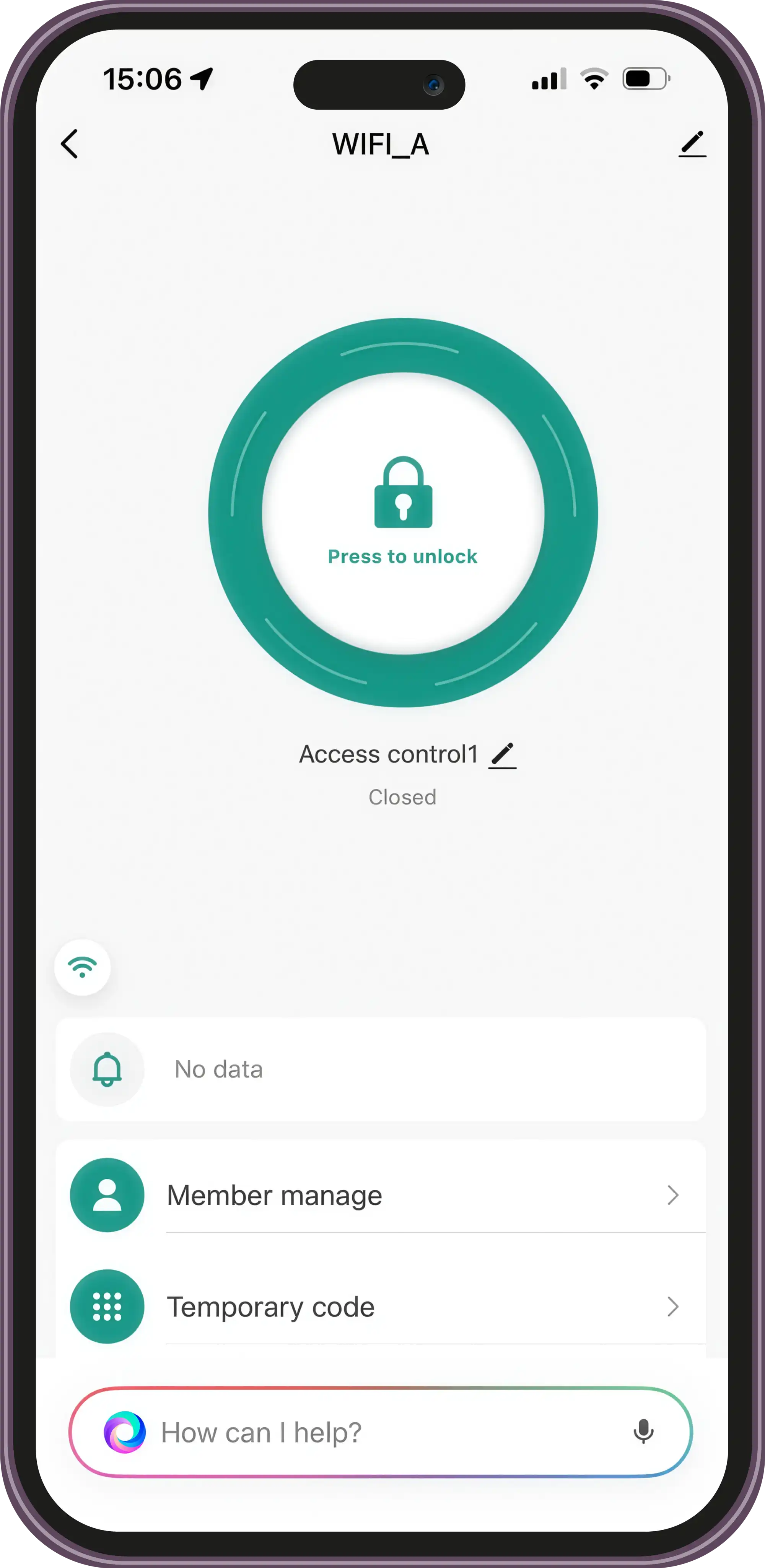 Open door from Tuya App
